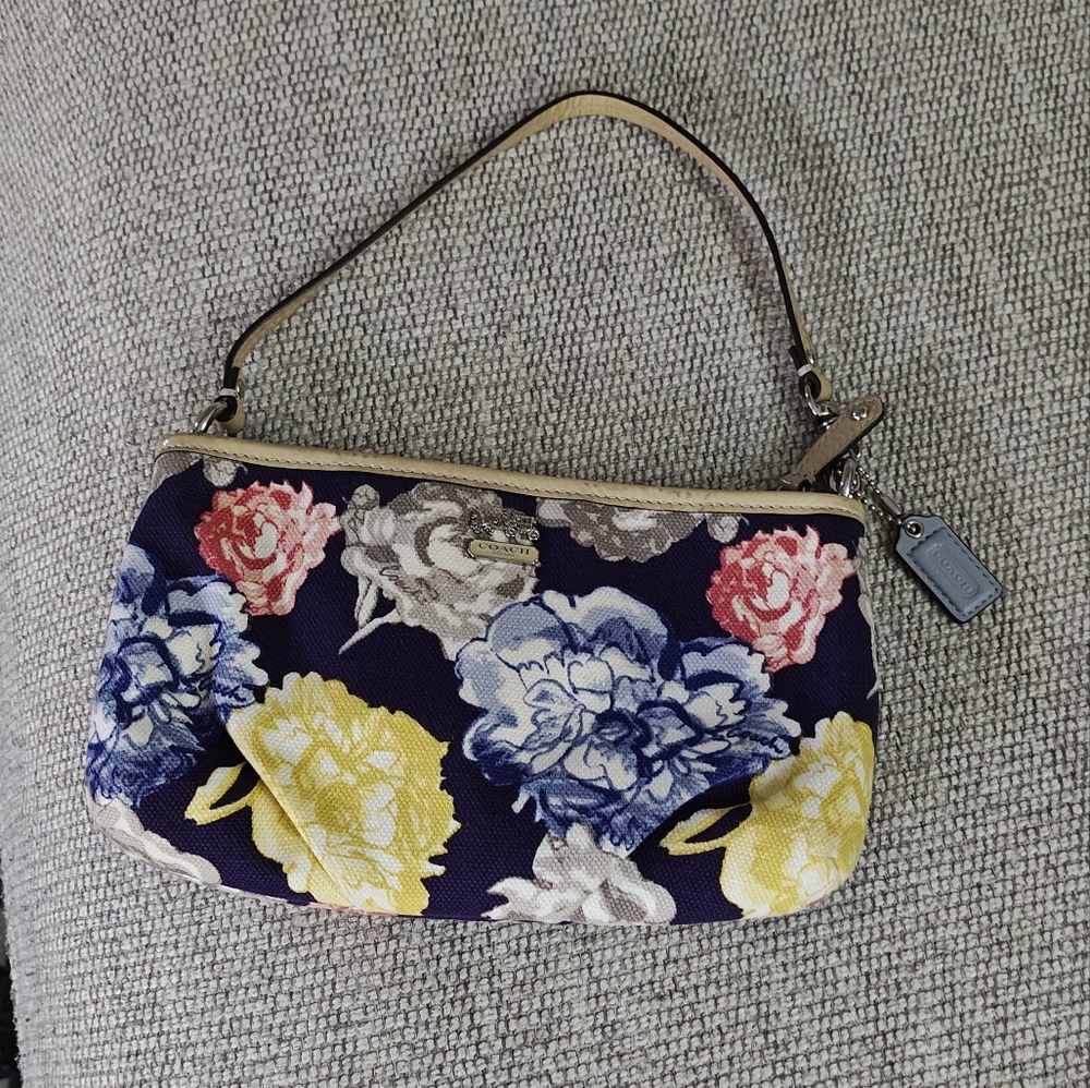 COACH Floral Women's Bag with Blue and Yellow Accents